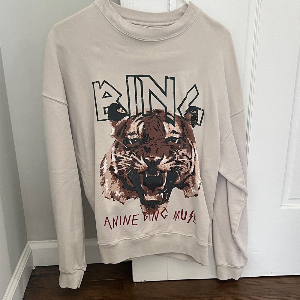 Anine bing Graphic Tiger Sweatshirt in Beige